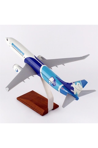 Thy050 1/100 Ölçek, Thy Erzurum Spor Logolu B737-800 Yolcu Uçağı, Sergilemeye Hazır Ahşap Standlı Model-56299