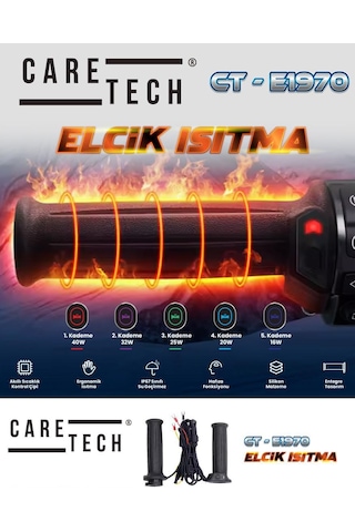 CT-E1970 Elcik Isıtma Motosiklet 5 Kademeli Isıtmalı Geçmeli Takım Motosiklet Gidon Evrense