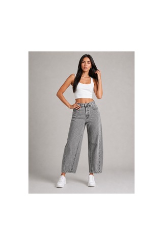 Bluemarlin Kar Siyah Yan Pens İşlemli Parçalı Tam Kalıp Baggy Jeans Siyah