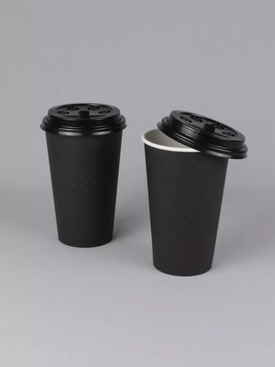 Softhomecraft Kağıt Bardak Çift Katmanlı 400 Ml 25 Adet, Kapaklı 173946750 100 adet