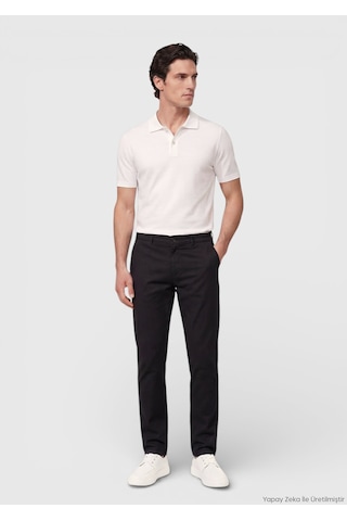 Ramsey Siyah Dokuma Regular Fit Casual Pamuk Karışımlı Pantolon siyah