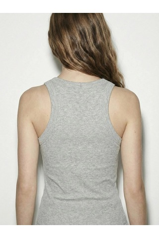 Ollacollection Halter Yaka Basic Fitilli Atlet Karmelanj Gri