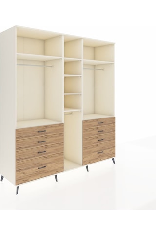 Kronos Dolap 8 Raflı 8 Çekmeceli 3 Askılı 220x59x243 Aytaşı-aytaşı/çam Aytası/atlas Çam