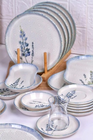 Bambum Lara - 26 Parça Porselen Kahvaltı Takımı Herb