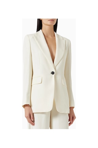Marella Kelly Saten Crepe Blazer,, Tek Düğmeli Ve Yapısal Şık Tasarım Beyaz