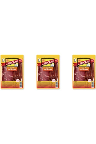 Dilimlenmiş Seçme Dana Pastırma 90 Gr. Üçlü Paket Toplam 270 Gr.