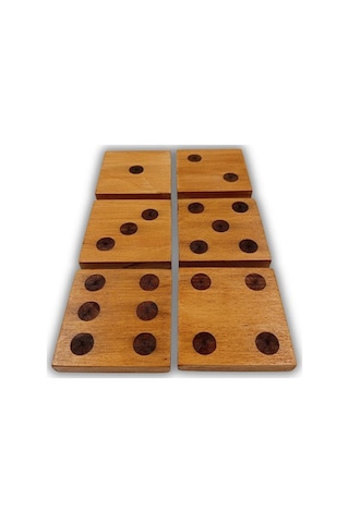 Zar Tasarımlı 6lı Ahşap Bardak Altlığı 10x10cm Acı Kahverengi