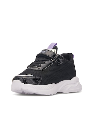 Günlük Unisex Çocuk Sneaker Lastik Bağcıklı Cırtlı Hafif Nefes Alabilen Spor Ayakkabı 080 Siyah - Lila - 6