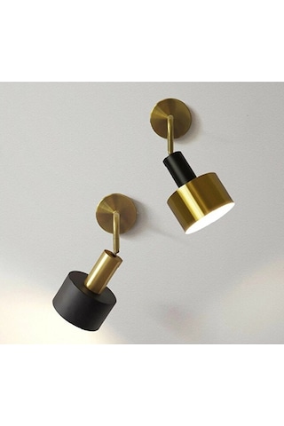 Mylights Eskitme Gold Siyah Duvar Apliği E27 Duylu Modern Retro S