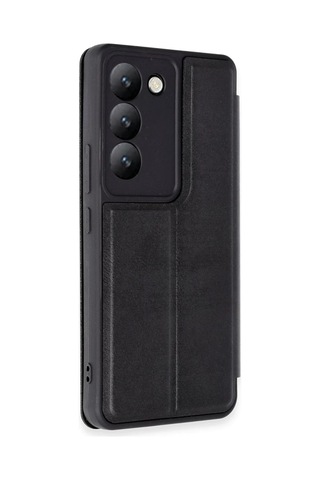 Vivo V30 Lite 4g Uyumlu Kılıf Flip Cover - Siyah