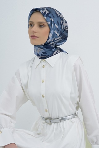 Saf İpek Sura Eşarp-2026 İlkbahar-yaz- 950700d Lacivert