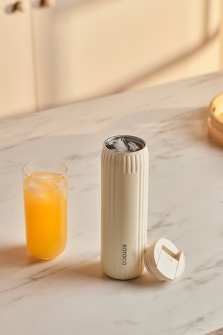 Karaca Rimo Sızdırmaz Çelik Termos 600 Ml Krem Krem