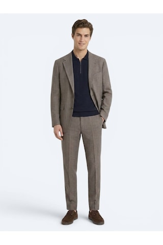 Kip Vizon Çizgili Modern Fit İpek Karışımlı Takım Elbise