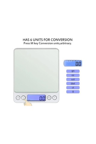 Buffer Dijital Hassas Mutfak Terazisi Hassas Tartı 2000 Gr/01 Gr Hassasiyet Çok Renkli