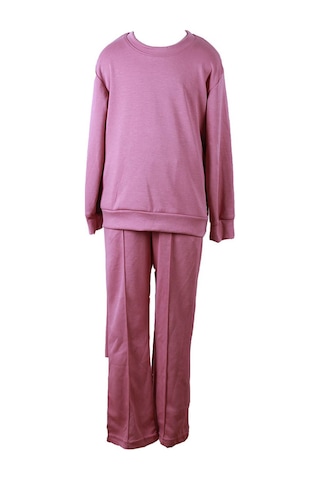 Trender Pudra Kız Çocuk Alt-üst Takım O Yaka Modal Pudra