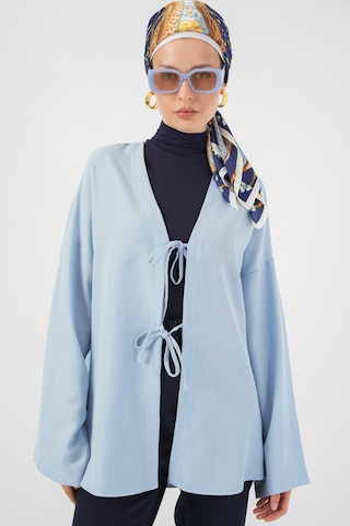 Bigdart Keten Tesettür Kimono 5968 - Mavi