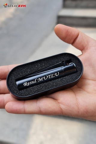 Stickeravm Kişiye Özel Kutulu Mat Siyah Clipper Çakmak Isme Özel Kaliteli Clipper Çakmak