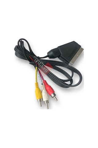 Tek-iş Scart 3 Rca Video Audio 3 Tos Uydu Dvd Kablo Lcd Tüplü Televizyon Uydu Bağlantı 1.2mt