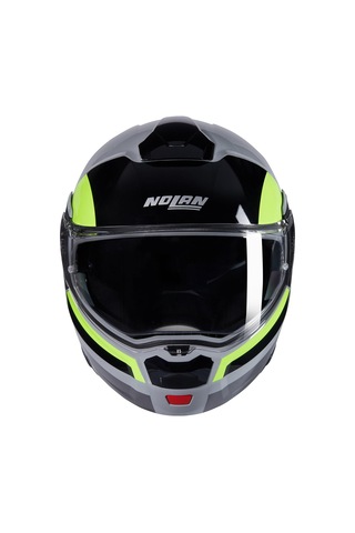 N90-3 06 Roboto 346 Çene Açılır Motosiklet Kaskı Gri Siyah Yeşil L Çok Renkli