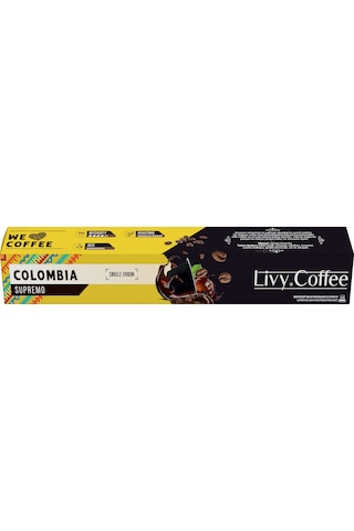 Livy Coffee Aluminyum Nespresso Uyumlu Colombia Kapsül Kahve 10'lu