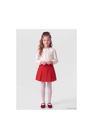 LC Waikiki Alıta Cıty Farkıyla Lcw Kids Kırmızı Gabardin Düz Kız Çocuk Şort Etek Kirmizi - 928166397 Kirmizi