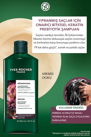 Yves Rocher 2'li Onarıcı Bitkisel Keratin Orijinal Boy Şampuan Seti-2x Şampuan 300 Ml