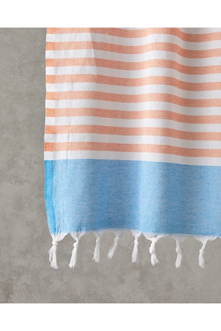 Candy Rejenere Çizgili Peştamal 90x150 Cm Turuncu-açık Mavi Turuncu-açık Mavi