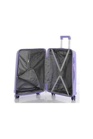 Mçs 3lü Set Kırılmaz Silikon Seyahat Valizi Bavulu V305 Lila