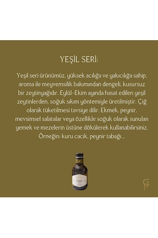 Milas Memecik Erken Hasat Soğuk Sıkım Yeşil Seri Cam 500 ML