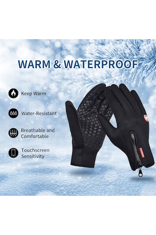 Geeksen Kışlık Dokunmatik Ekranlı Erkek Kadın Eldiveni, Isı Sağlama, Su Geçirmez Pu, Kayak Motor Bisiklet Sporu İçin, Pembe, M Kırmızı