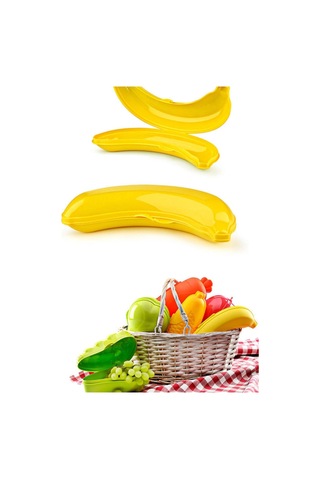 500ml Gıda Saklama Taşıma Kabı Plastik Muz Şeklinde Kutu Sarı - 916810479 Sarı