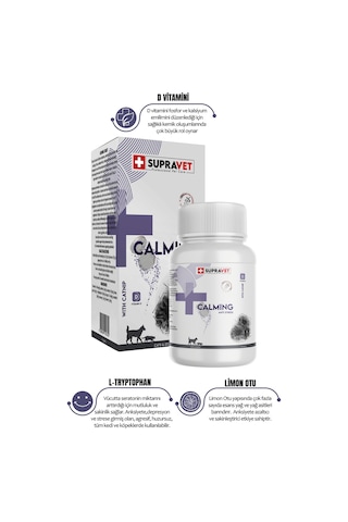 Kedi ve Köpekler için Sakinleştirici Calming Tablet + VİTAMİN D ( 75 Tablet )