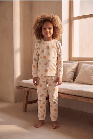 Katia&bony Çocuk Gezegen Desenli Pijama Takımı Ekru Ekru