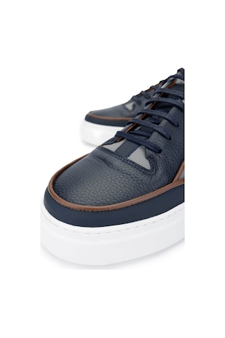 Tamer Tanca Erkek Hakiki Deri Lacivert Sneakers & Spor Ayakkabı 1092 202501 Erk Ayk Y25 Lacı Mt/byz Fltr/grı Lacivert