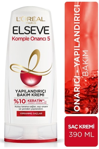 Elseve Komple Onarıcı 5 Yapılandırıcı Bakım Şampuanı 390 ML + Saç Bakım Kremi 390 ML