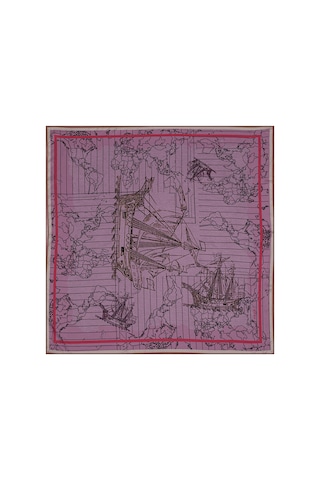Aker Bosphorus Çift Taraflı İpek Twill Eşarp 8812712 Pembe/lila 991 Pembe/lila 991