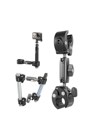 Duall Top Kelepçe Montaj Çubuk Direği Bisiklet Bisiklet Motosiklet Gidon Tüp Tutucu Aksesuarları Gopro Hero 13 12 1