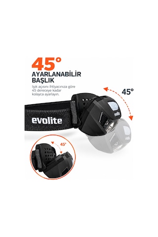 Evolite Shine 150 Lm. Kafa Lambası - Siyah