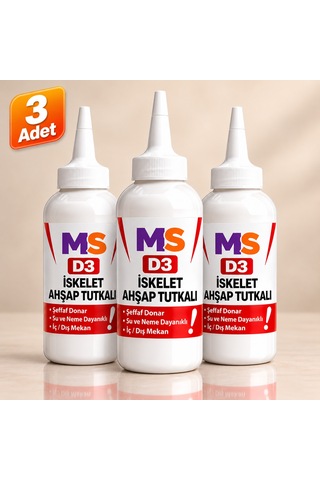 3 Adet Hazır D3 Ahşap Tutkalı 150 Gr Güçlü Dayanıklı Şeffaf Mobilya Mdf Kumaş Kağıt Yapıştırıcısı