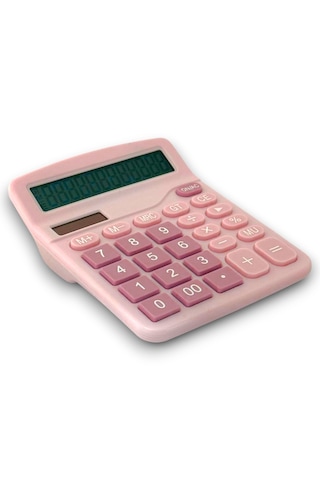 Dx-837b Güneş Enerjili Ve Pilli Pembe Hesap Makinesi 12 Haneli Pembe