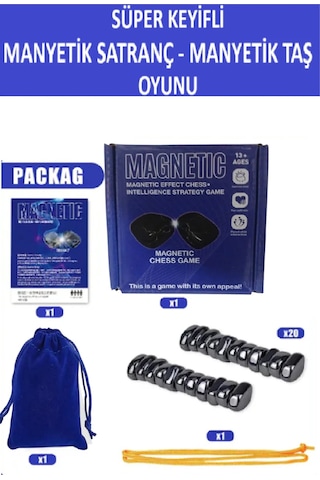 Süper Keyifli Manyetik Satranç-20 Taşlı Manyetik Güçlü Taş Oyunu- Harika Vakit Geçirmek Için Hediye