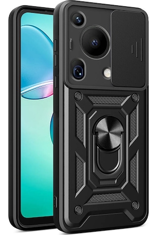 Nourthkiingdom Huawei Pura 70 Ultra Kılıf Magnetik Standlı Kamera Korumalı Nrtk Sürgülü Vega Kapak - Mavi Mavi