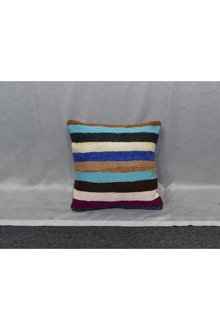Zehra Abla Halı Yeni El Dokuma Dekoratif Kilim Kırlent Yastık Kılıfı 6778 Çok Renkli