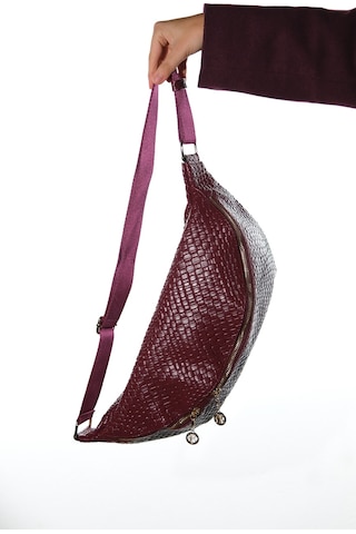 Luvishoes Luvi Shoes Venta Bordo Örgü Kadın Büyük Bel Çantası Bordo