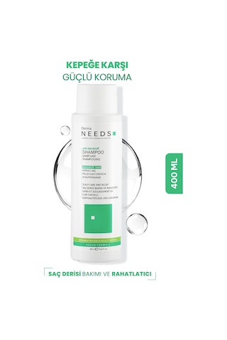 Derma Needs Kepek Karşıtı Şampuan 400 ML Arındırıcı B3 B5 B7 Vitaminli, Amino Asitli Sülfatsız