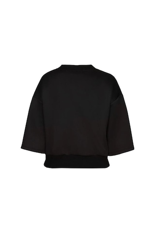 Bulalgiy Kadın Siyah Yarasa Kol Sweatshirt - BGA202291 - Siyah