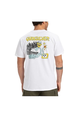Quiksilver Ev Disconnect Effects Ss Erkek Günlük Tişört Eqyzt08049-908 Beyaz Beyaz