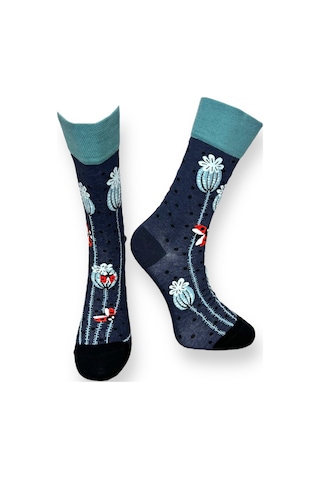 4'lü Unısex Yonca Ve Arı Temalı Esnek Nem Alabilen Pamuklu Spor Soket Çoraplar Çok Renkli