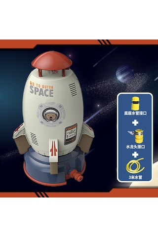 Youmex Çocuklar İçin Dışarıda Kullanan Uçan Roket Sprey Oyuncak, Su Basıncıyla旋转, 3 Metre Hortum Ve Bağlantılar İçerir