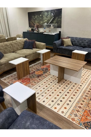 Bicabin Milano Dört Zigonlu Dekoratif Orta Sehpa Beyaz